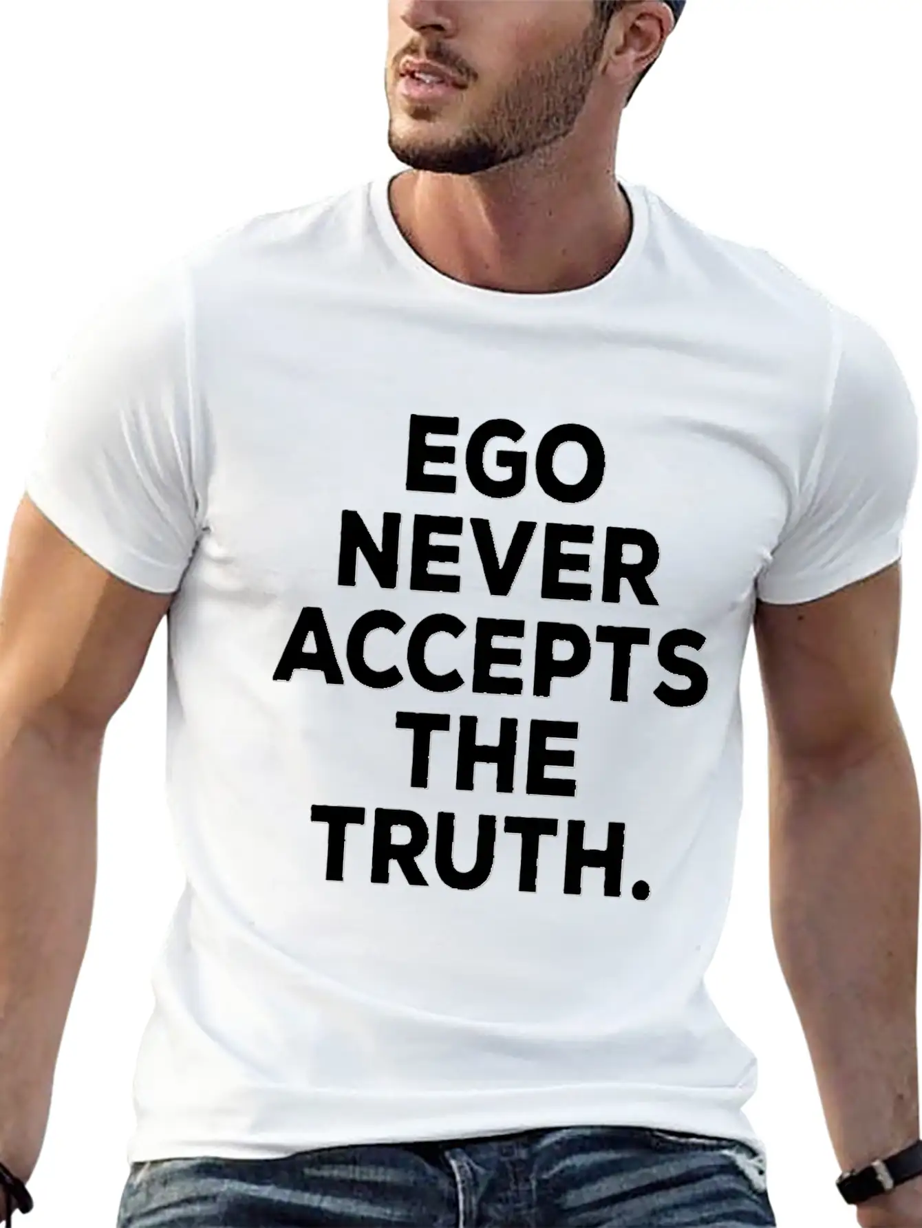 Ego Positive Mindset Good Vibes Truth Attitude Breathable Soft Cotton T-Shirt – Timeless Casual Look