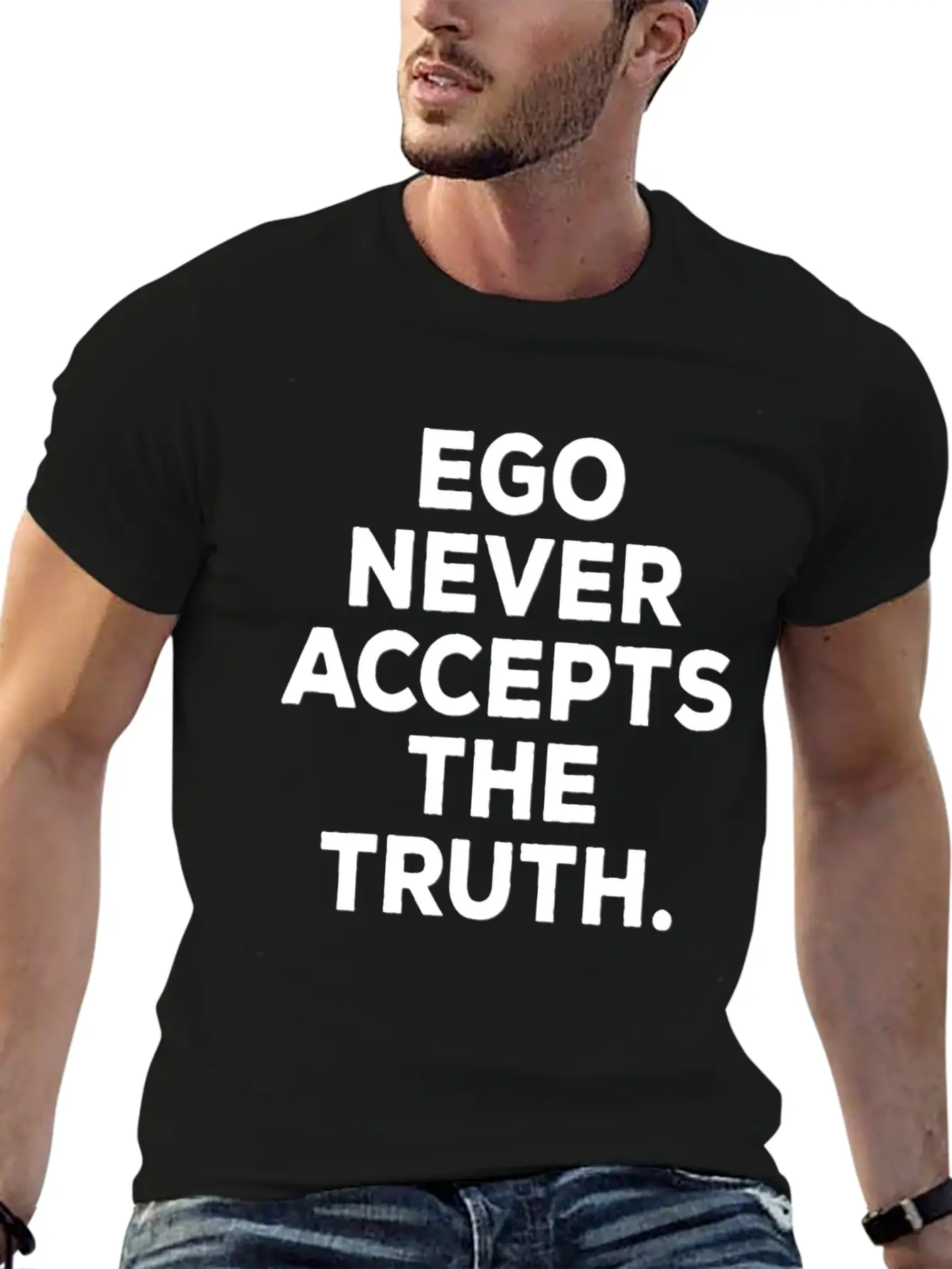 Ego Positive Mindset Good Vibes Truth Attitude Breathable Soft Cotton T-Shirt – Timeless Casual Look