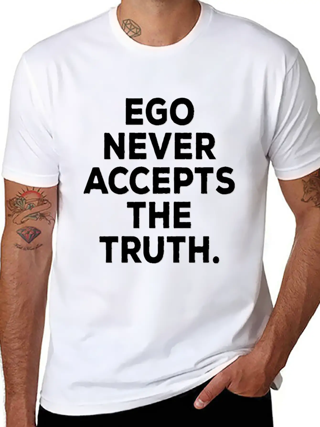 Ego Positive Mindset Good Vibes Truth Attitude Breathable Soft Cotton T-Shirt – Timeless Casual Look