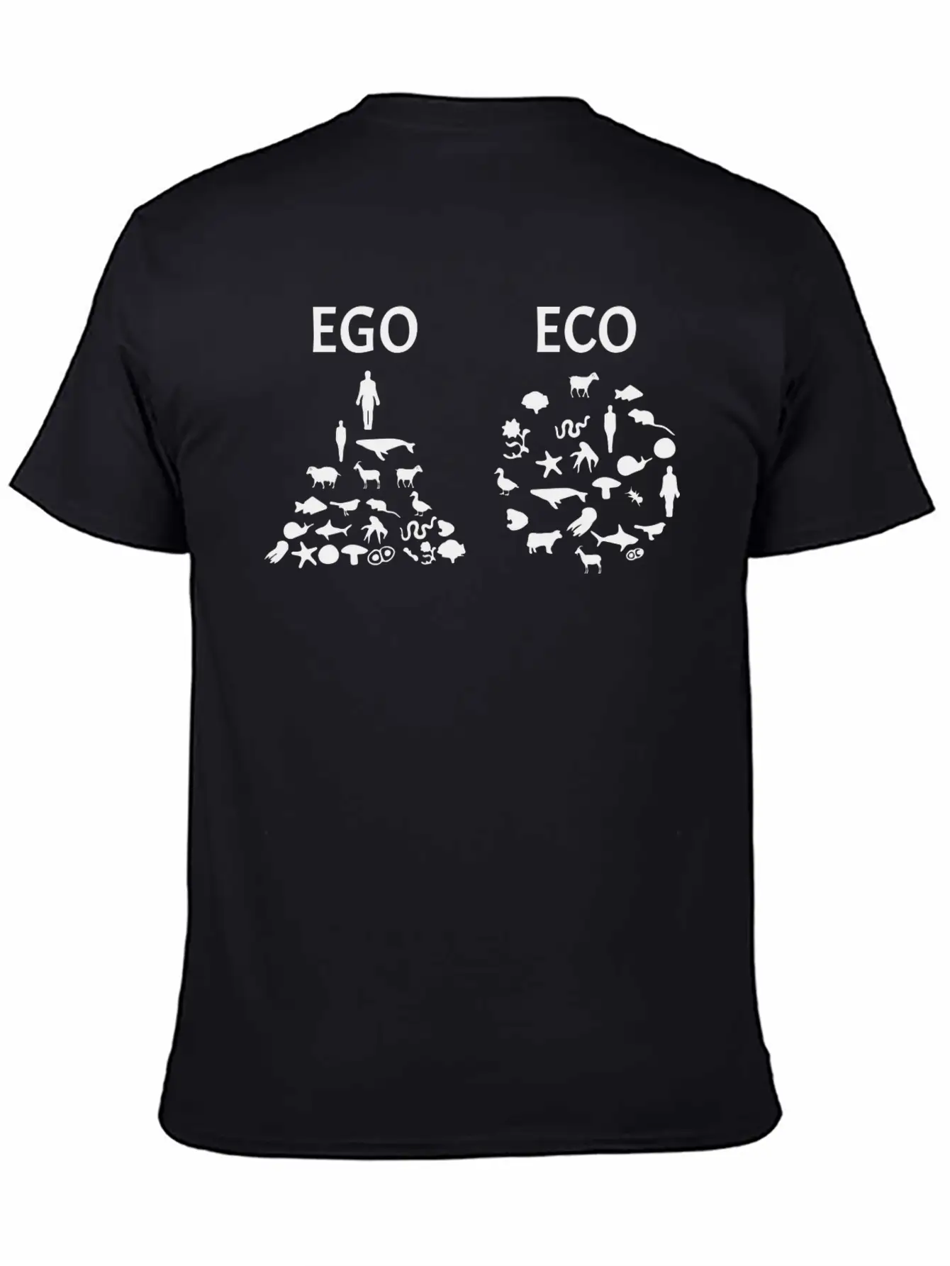Ego Versus Eco Vegan Classic Fit Graphic Tee For Daily Comfort – Unisex Cotton Shirt