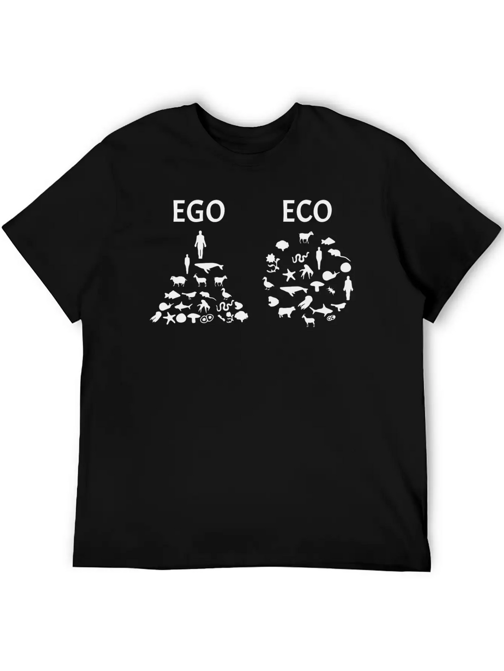 Ego Versus Eco Vegan Classic Fit Graphic Tee For Daily Comfort – Unisex Cotton Shirt