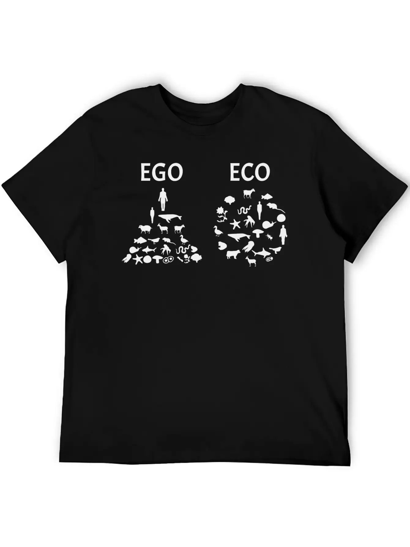 Ego Versus Eco Vegan Classic Fit Graphic Tee For Daily Comfort – Unisex Cotton Shirt