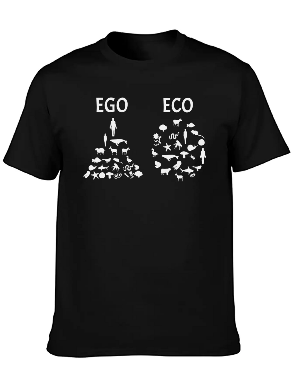 Ego Versus Eco Vegan Classic Fit Graphic Tee For Daily Comfort – Unisex Cotton Shirt