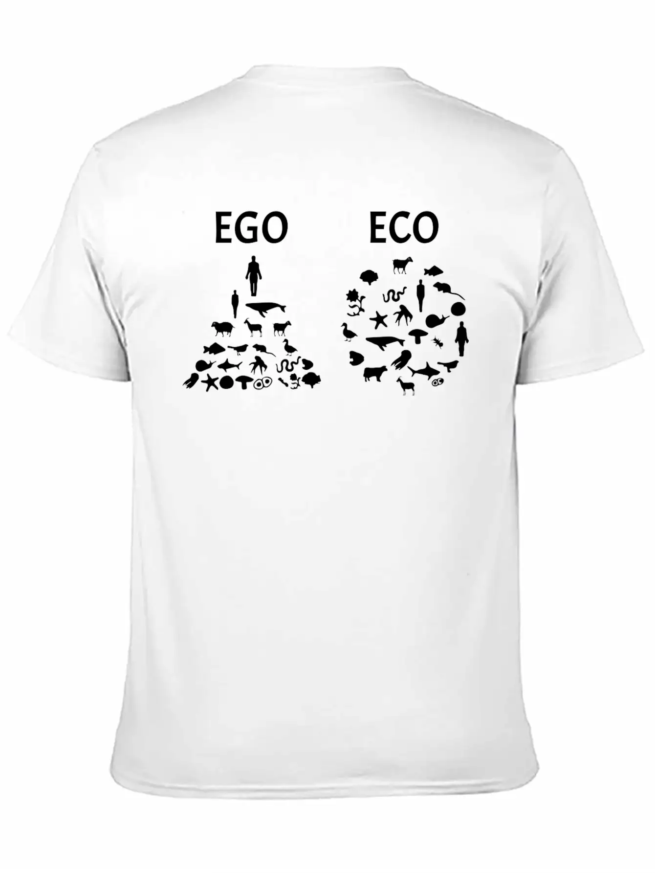 Ego Versus Eco Vegan Classic Fit Graphic Tee For Daily Comfort – Unisex Cotton Shirt