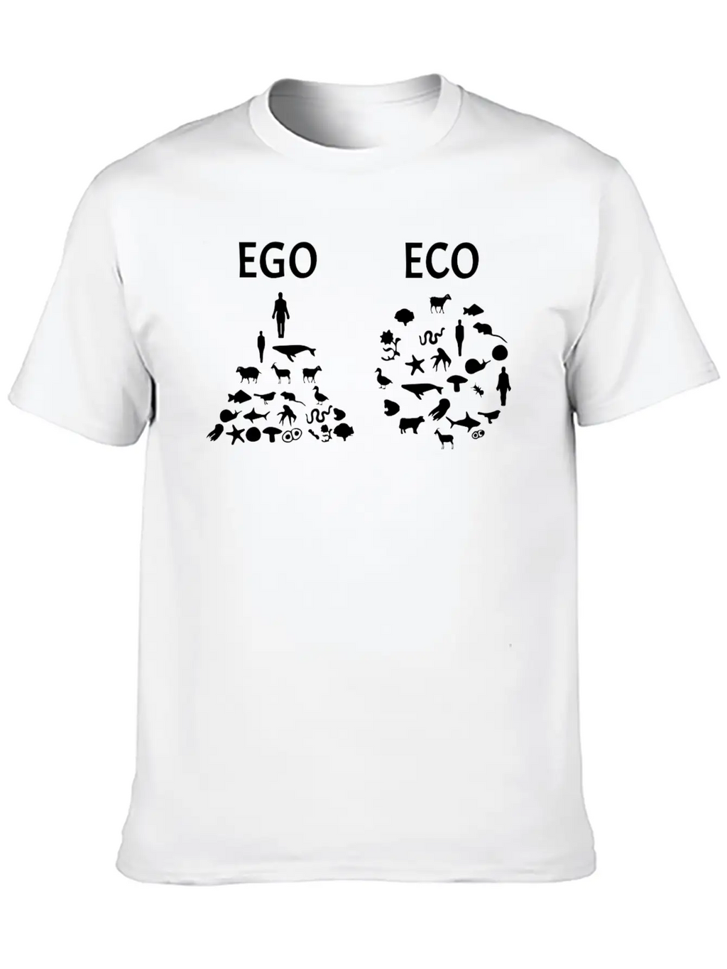 Ego Versus Eco Vegan Classic Fit Graphic Tee For Daily Comfort – Unisex Cotton Shirt
