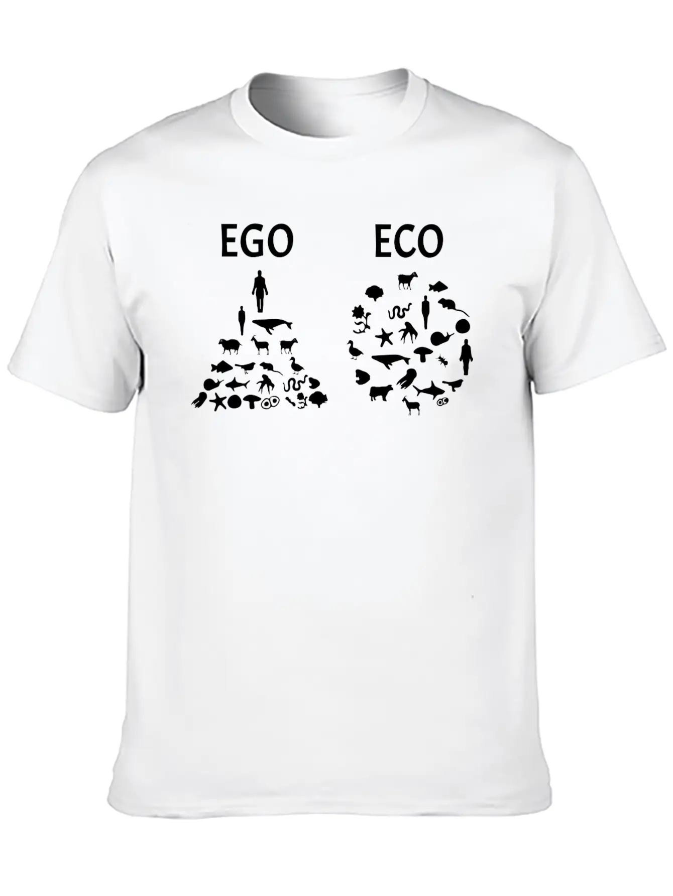 Ego Versus Eco Vegan Classic Fit Graphic Tee For Daily Comfort – Unisex Cotton Shirt