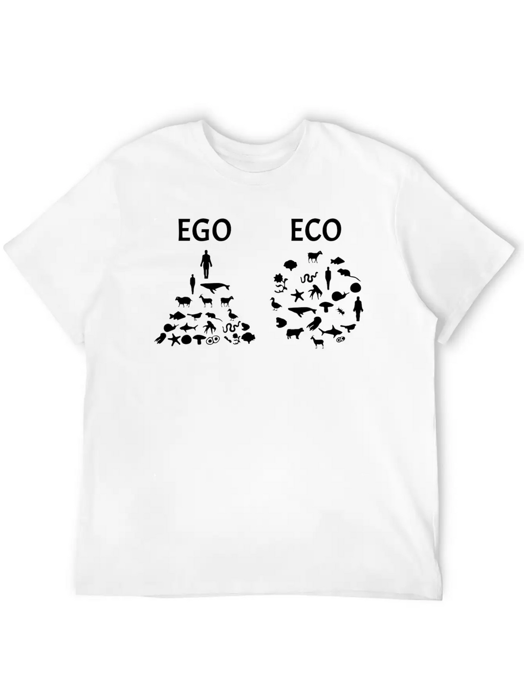 Ego Versus Eco Vegan Classic Fit Graphic Tee For Daily Comfort – Unisex Cotton Shirt