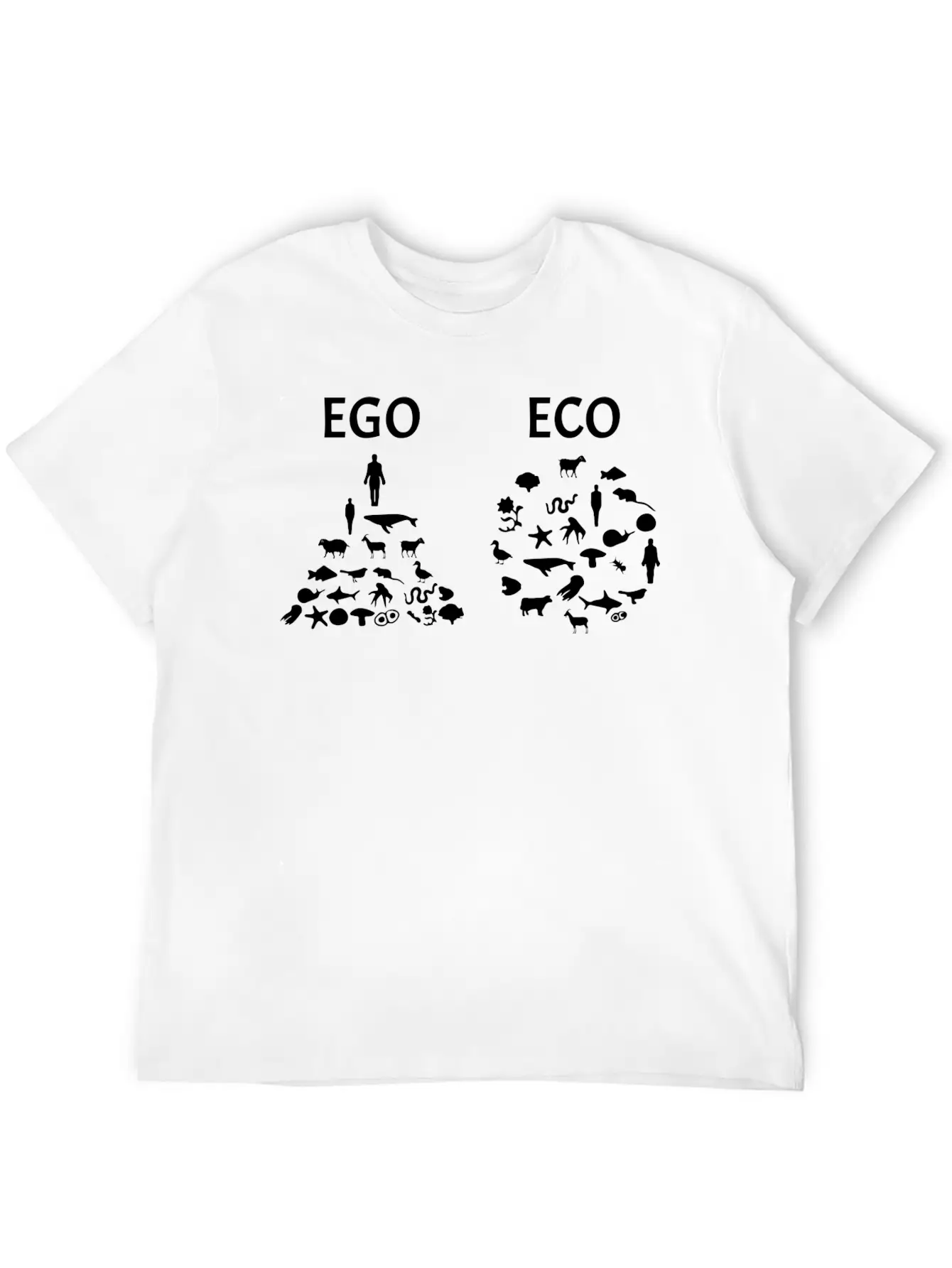 Ego Versus Eco Vegan Classic Fit Graphic Tee For Daily Comfort – Unisex Cotton Shirt