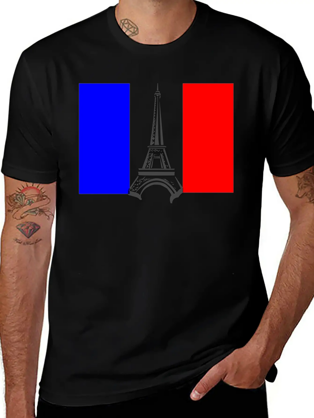 Eiffel Tower Flag Stylish Everyday T-Shirt – Unisex Basic Cotton Tee