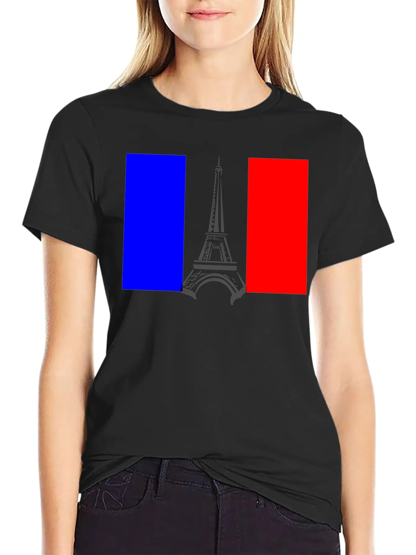 Eiffel Tower Flag Stylish Everyday T-Shirt – Unisex Basic Cotton Tee