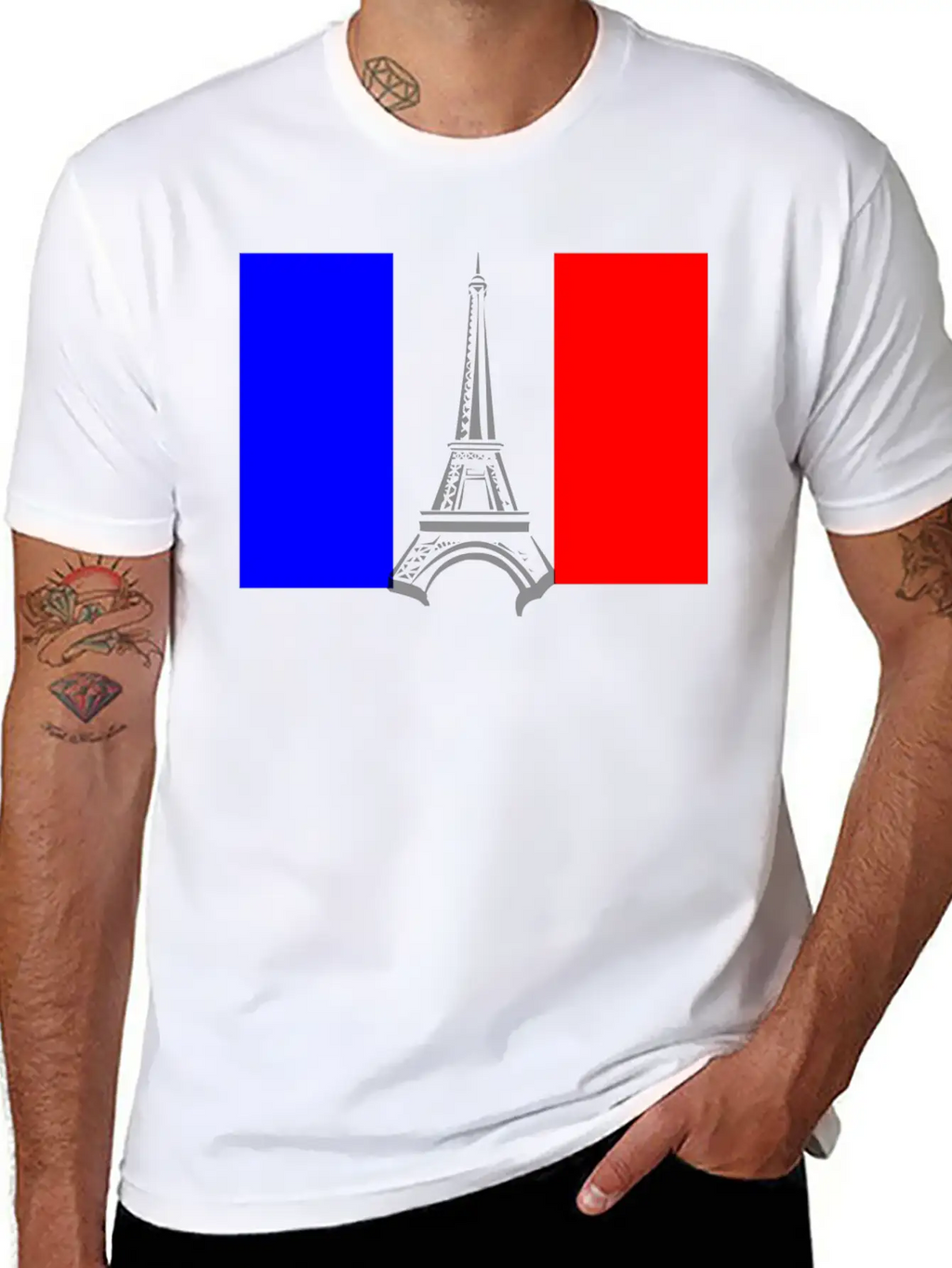 Eiffel Tower Flag Stylish Everyday T-Shirt – Unisex Basic Cotton Tee