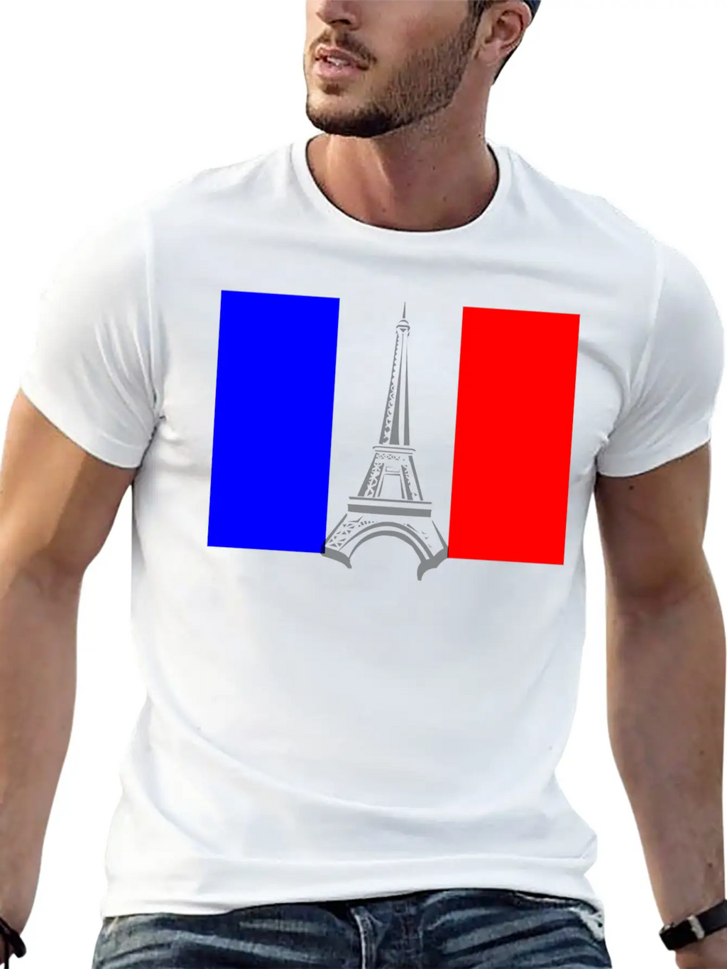 Eiffel Tower Flag Stylish Everyday T-Shirt – Unisex Basic Cotton Tee