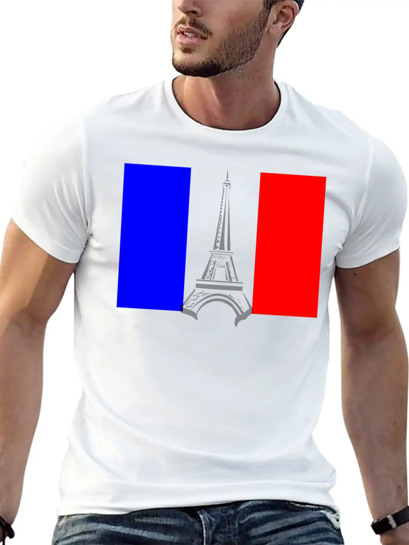 Eiffel Tower Flag Stylish Everyday T-Shirt – Unisex Basic Cotton Tee
