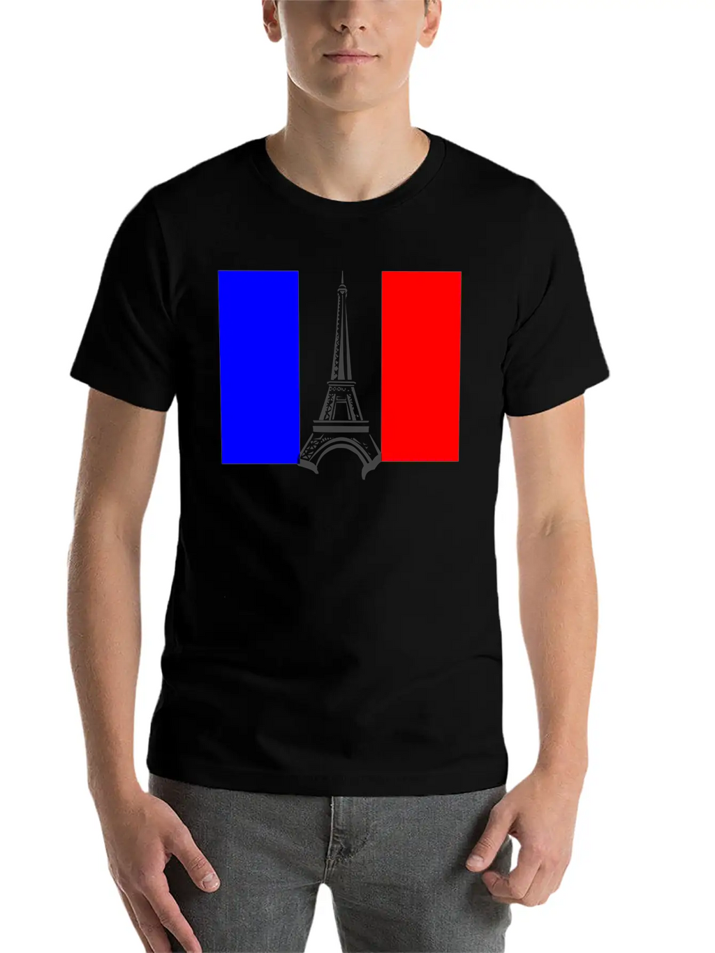 Eiffel Tower Flag Stylish Everyday T-Shirt – Unisex Basic Cotton Tee