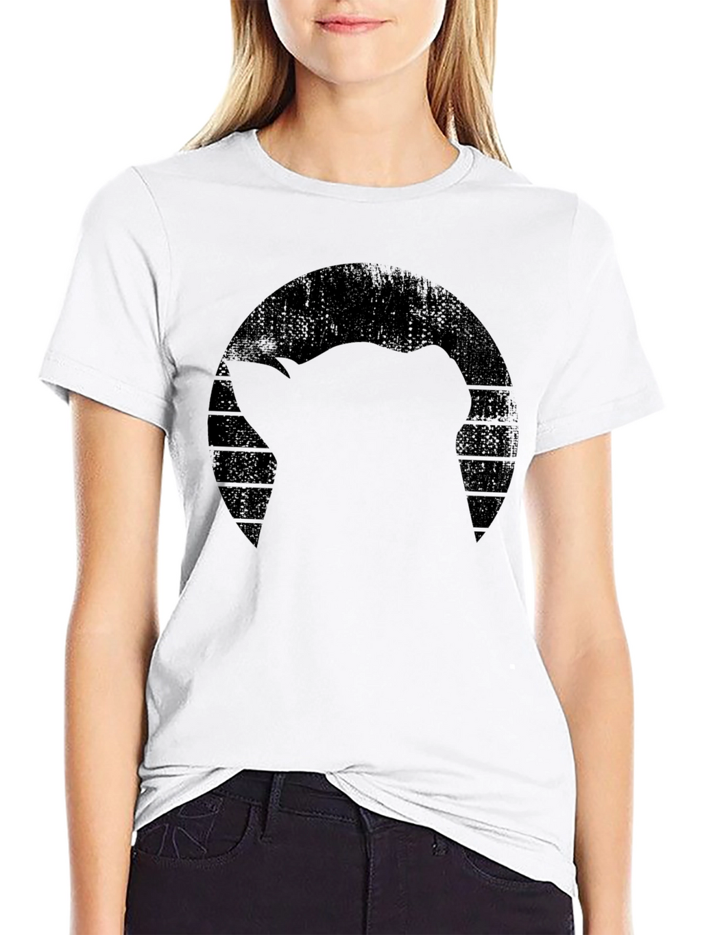 Silhouette Graphic Tee - Black Crew Neck