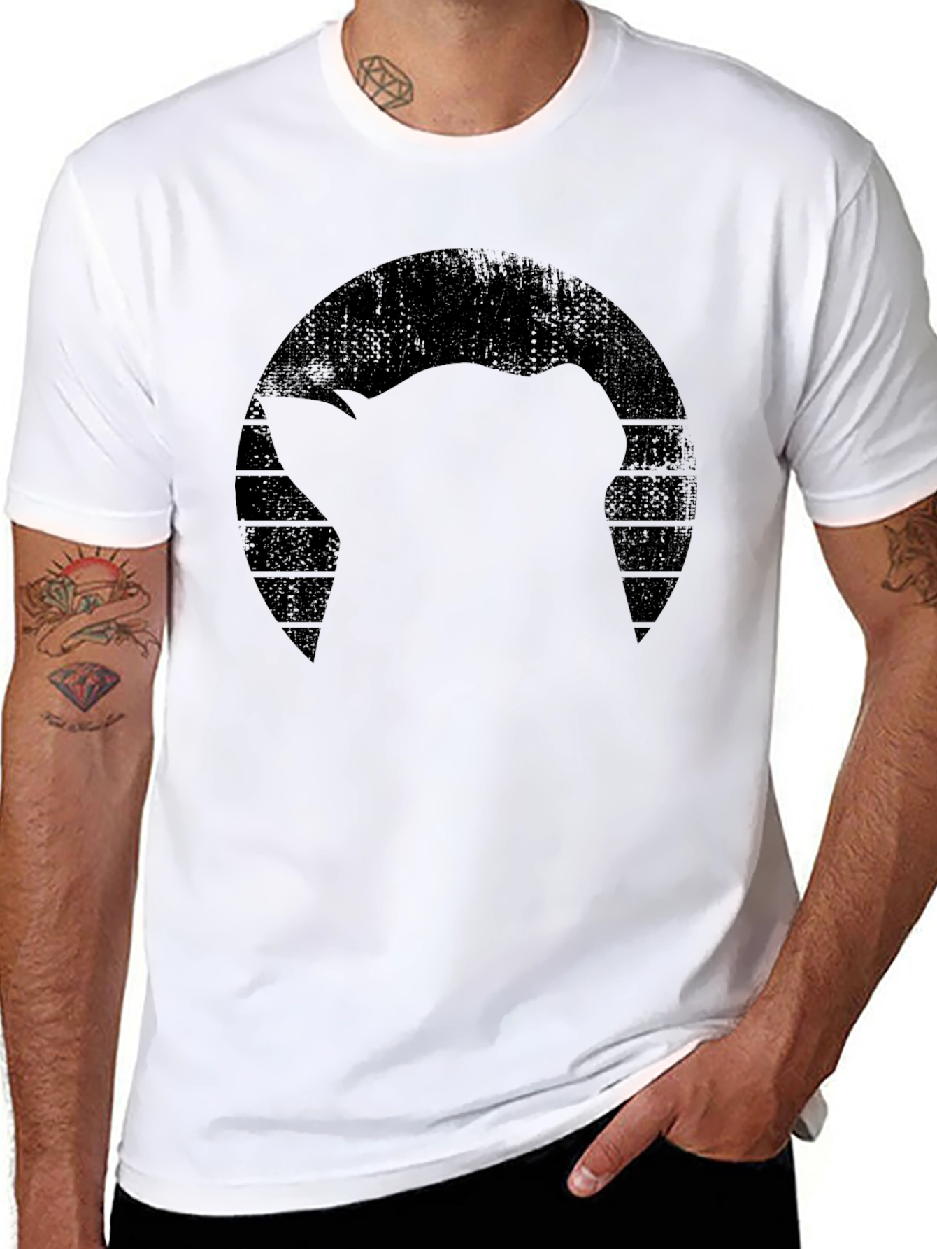 Silhouette Graphic Tee - Black Crew Neck