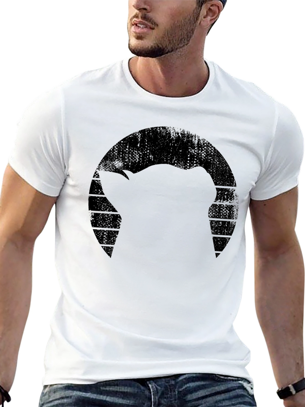 Silhouette Graphic Tee - Black Crew Neck