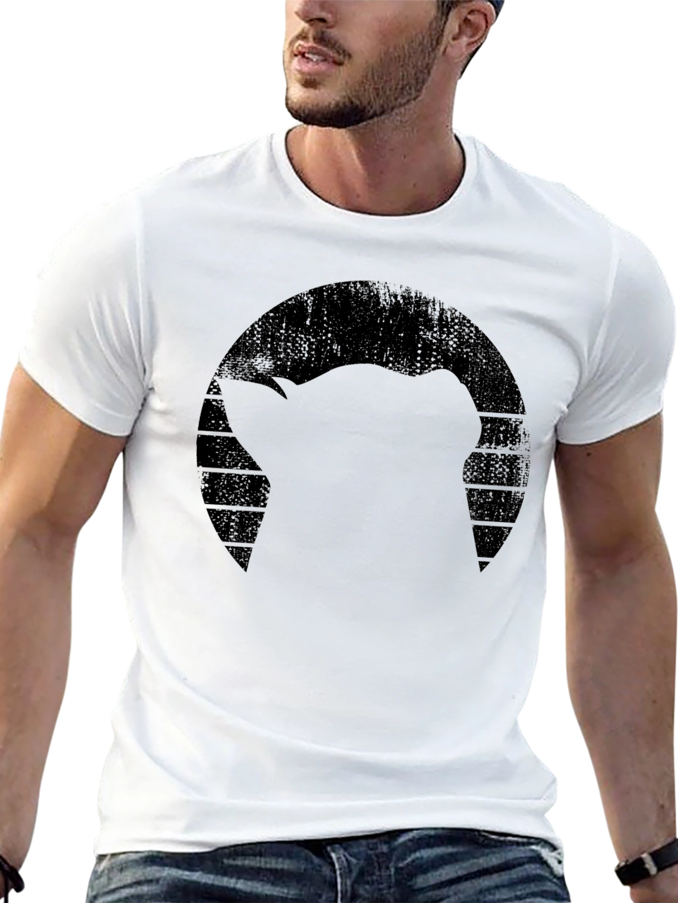 Silhouette Graphic Tee - Black Crew Neck