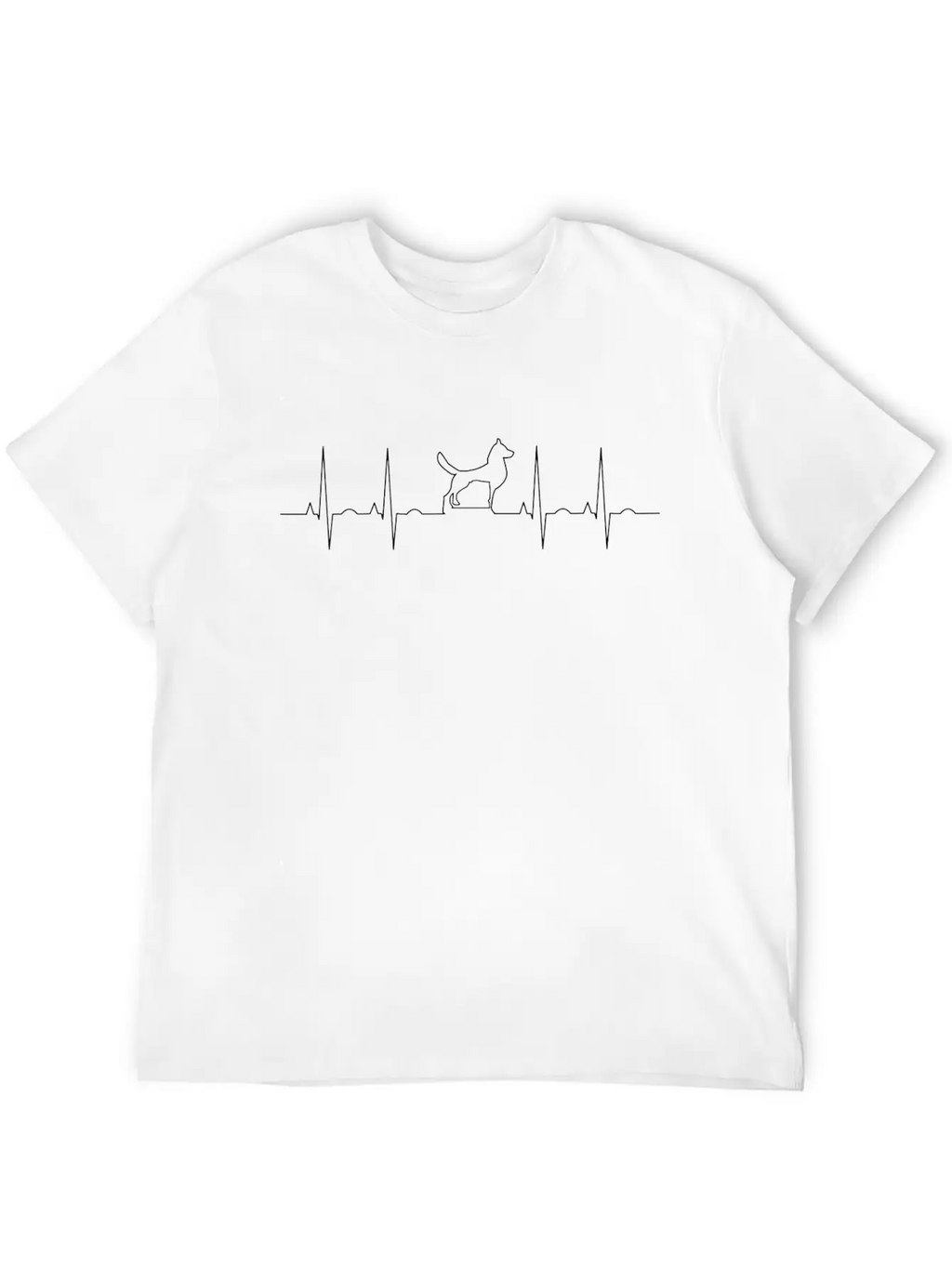Ekg Dog Unisex Casual T-Shirt – Clean Design For Daily Comfort