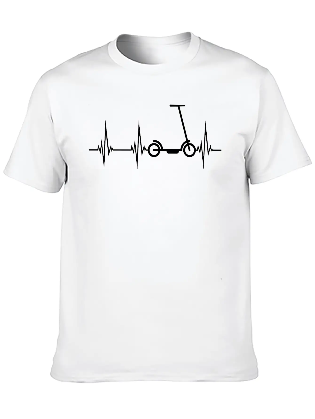 Electric Scooter Frequency Pulse Heartbeat Kick Sc Stylish Everyday T-Shirt – Unisex Basic Cotton Tee