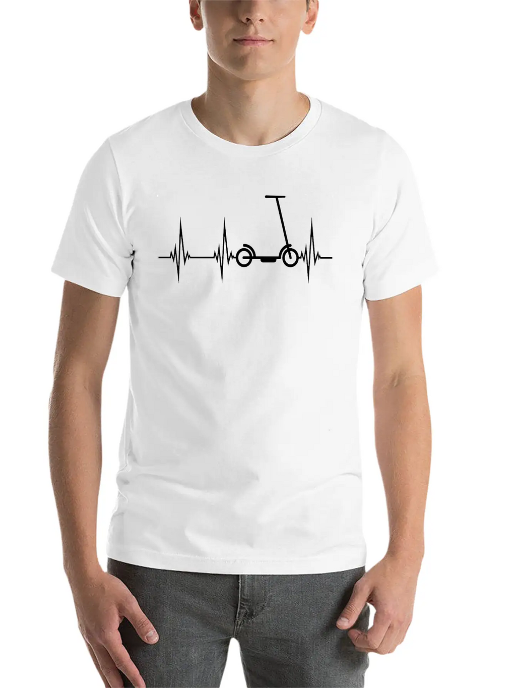 Electric Scooter Frequency Pulse Heartbeat Kick Sc Stylish Everyday T-Shirt – Unisex Basic Cotton Tee