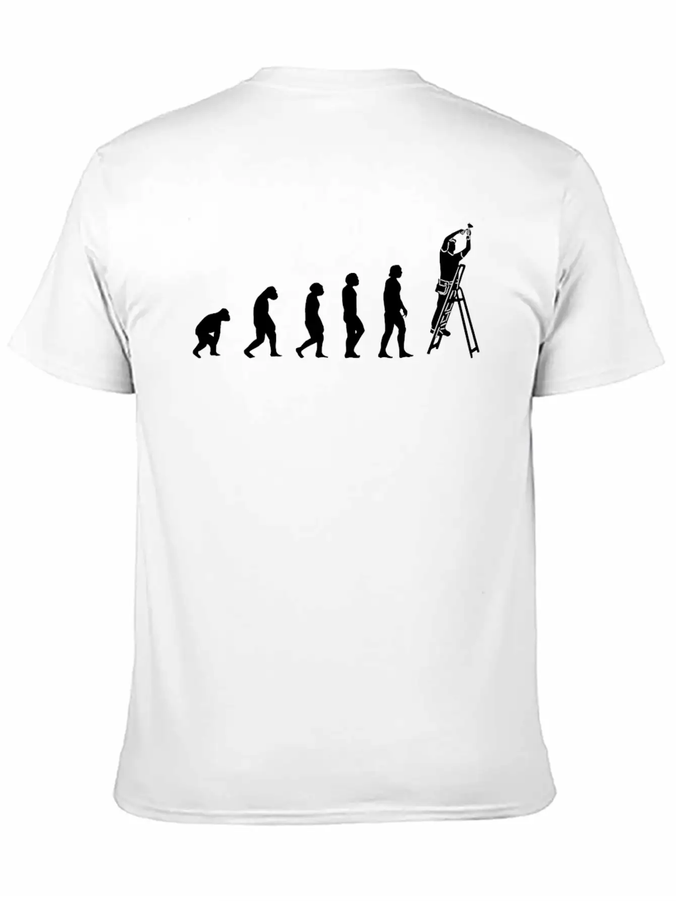 Electrician With Tools On Janitor-ladder, Stylish Everyday T-Shirt – Unisex Basic Cotton Tee