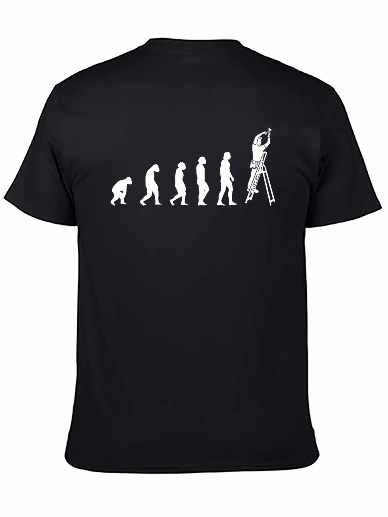 Electrician With Tools On Janitor-ladder, Stylish Everyday T-Shirt – Unisex Basic Cotton Tee