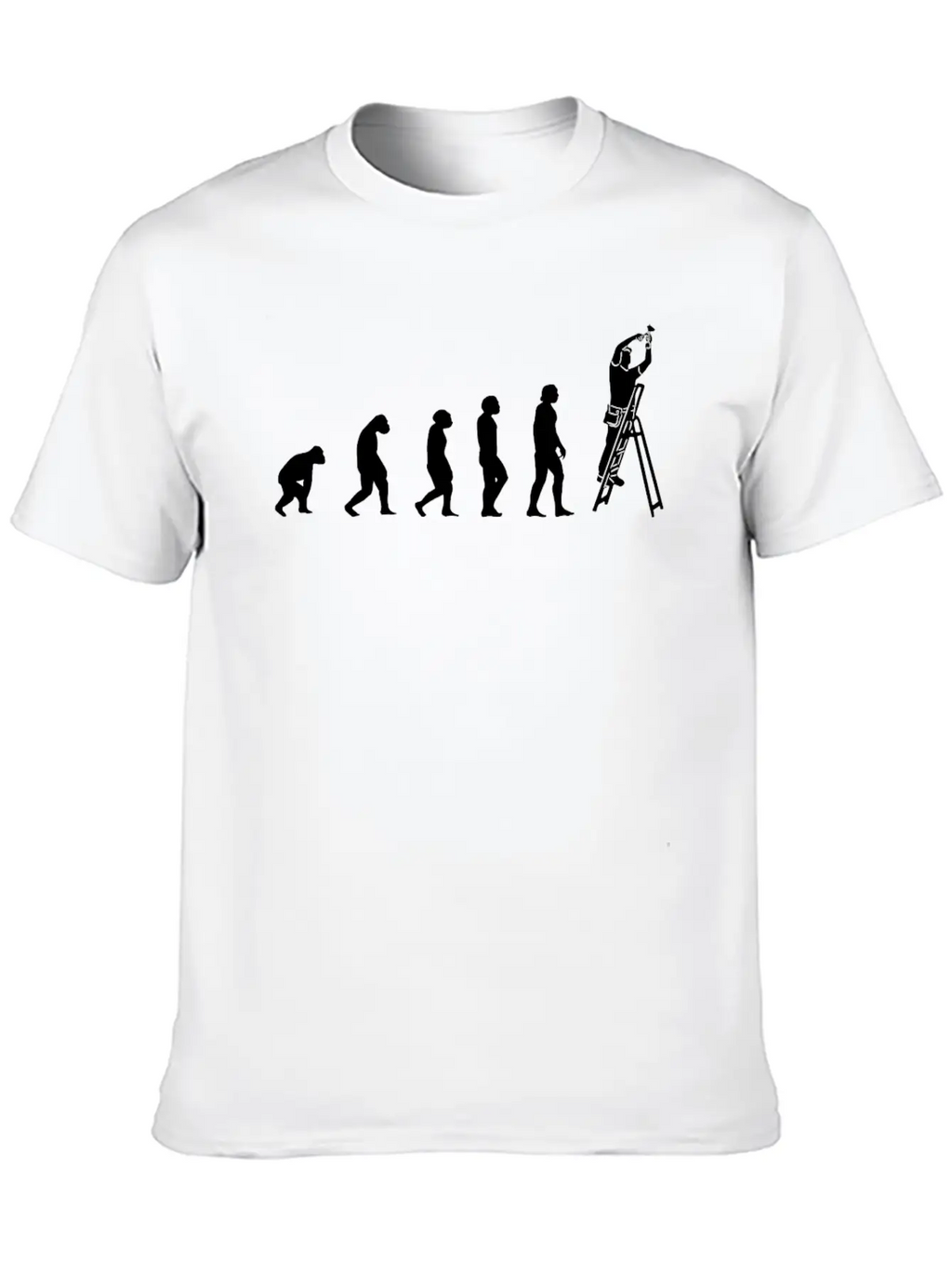 Electrician With Tools On Janitor-ladder, Stylish Everyday T-Shirt – Unisex Basic Cotton Tee