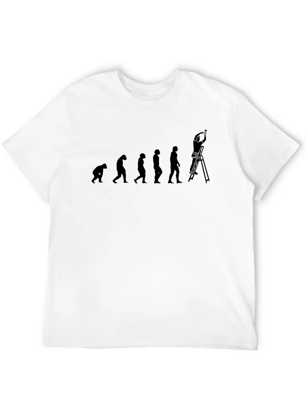 Electrician With Tools On Janitor-ladder, Stylish Everyday T-Shirt – Unisex Basic Cotton Tee