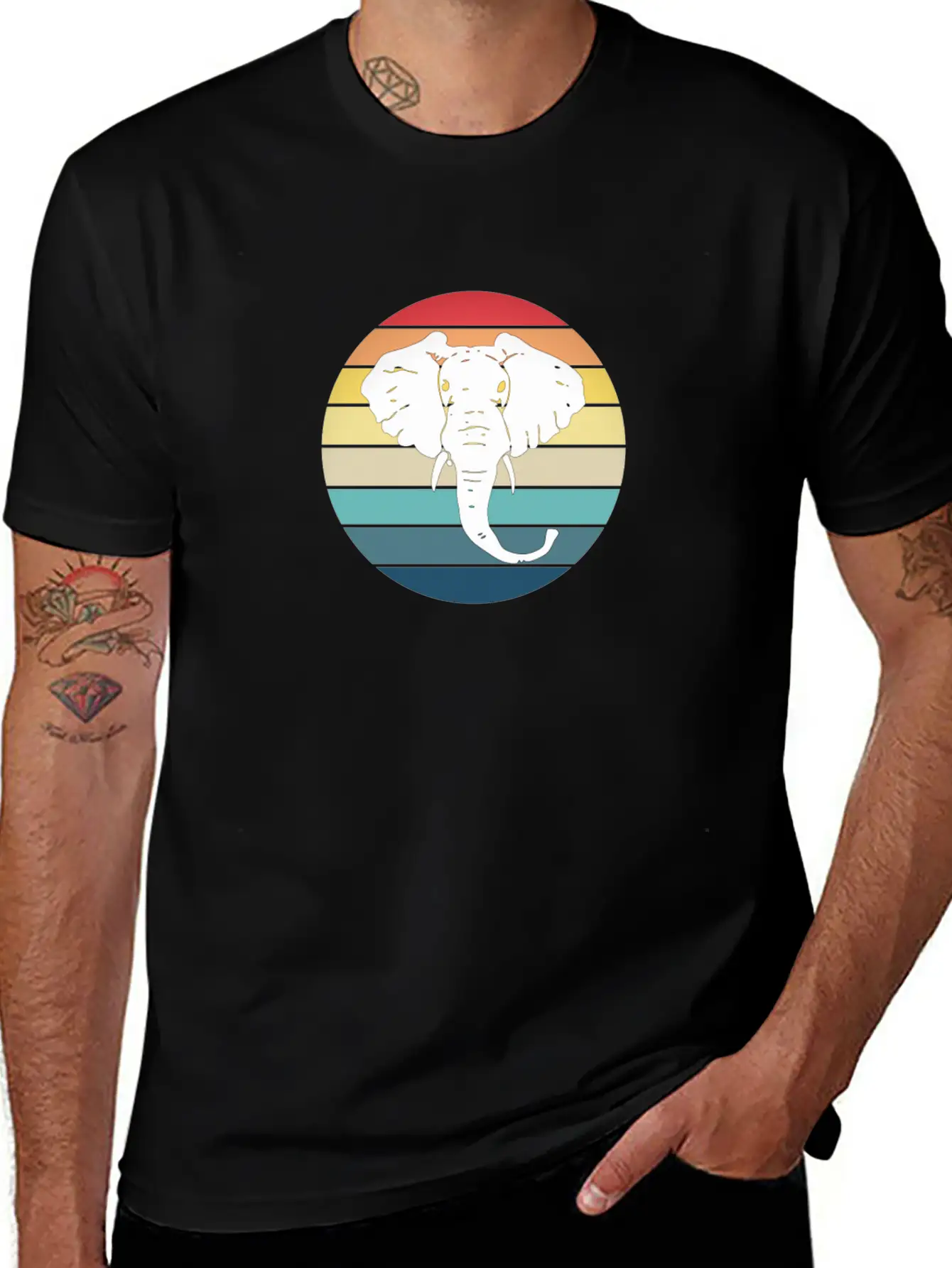 Elephant Animal Sun Elephants Africa Trunk Breathable Soft Cotton T-Shirt – Timeless Casual Look