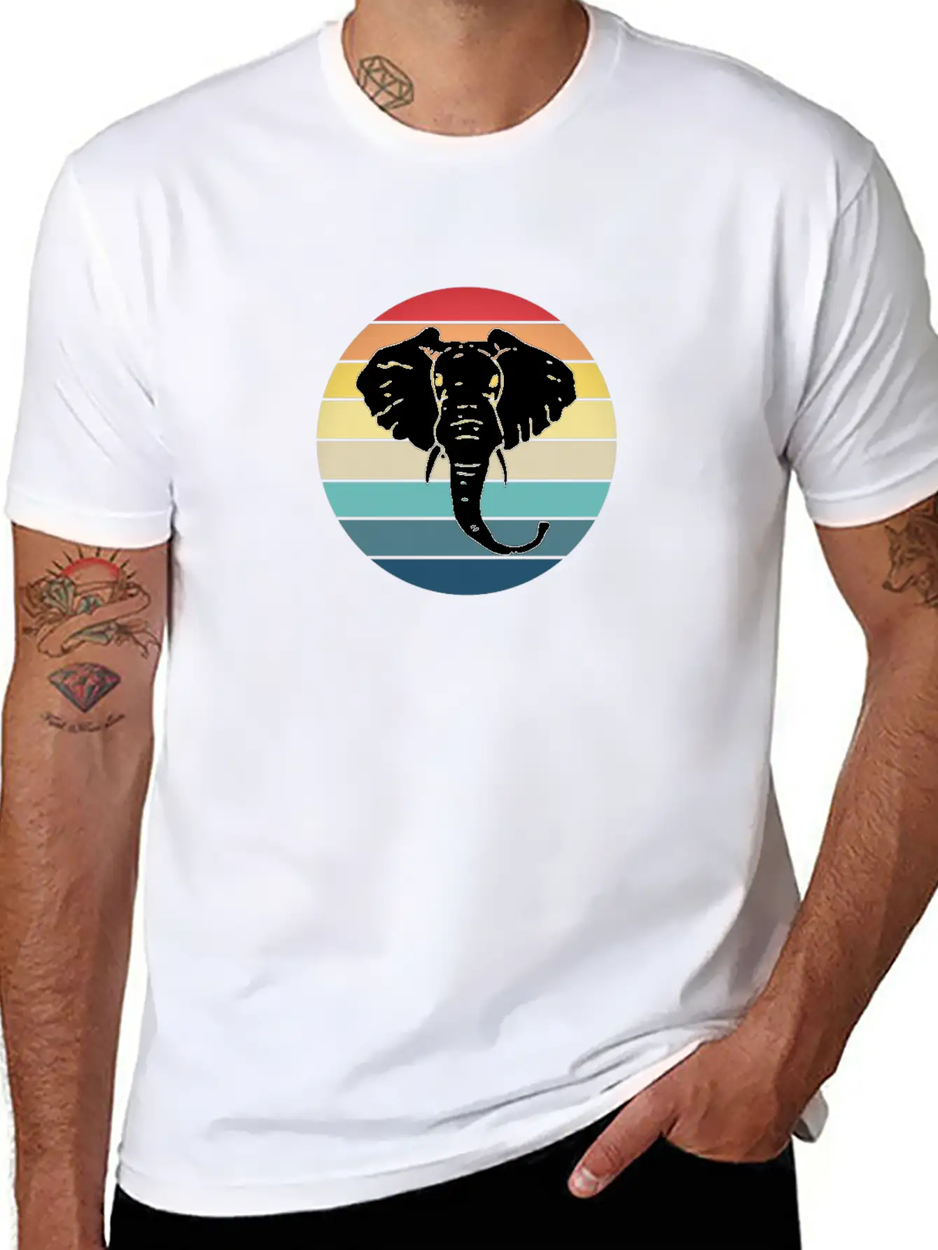 Elephant Animal Sun Elephants Africa Trunk Breathable Soft Cotton T-Shirt – Timeless Casual Look