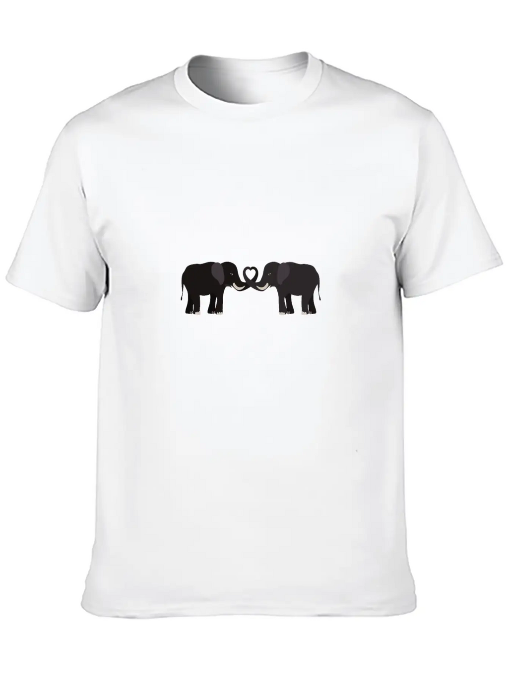 Elephant - Cute Elephant Design Essential Cotton Tee For Daily Outfits – Unisex Style