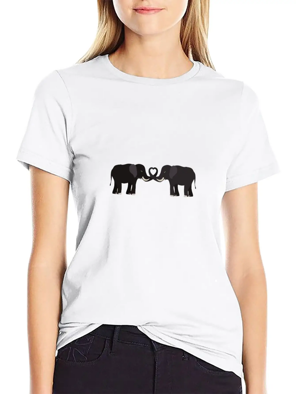 Elephant - Cute Elephant Design Essential Cotton Tee For Daily Outfits – Unisex Style
