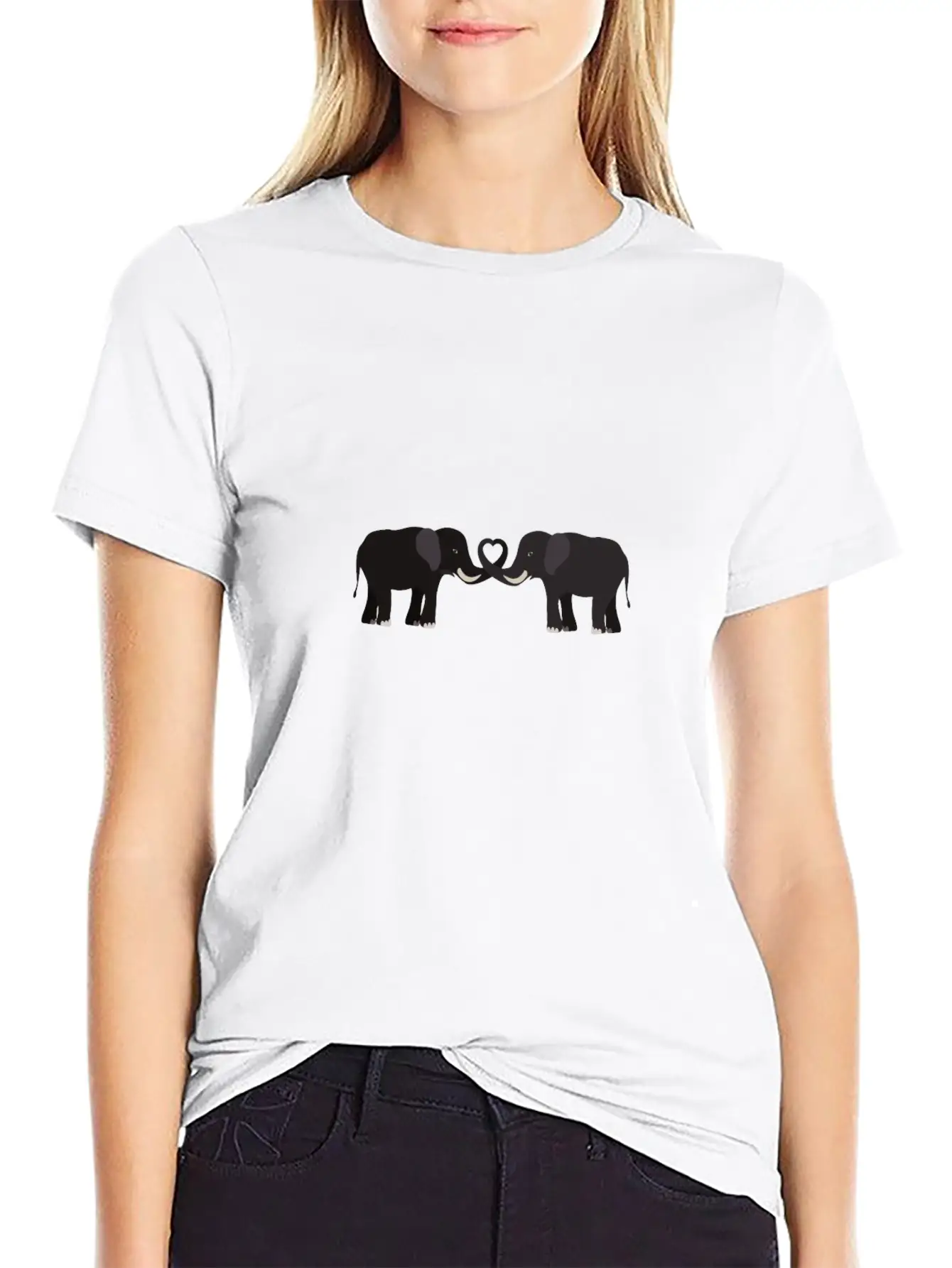 Elephant - Cute Elephant Design Essential Cotton Tee For Daily Outfits – Unisex Style