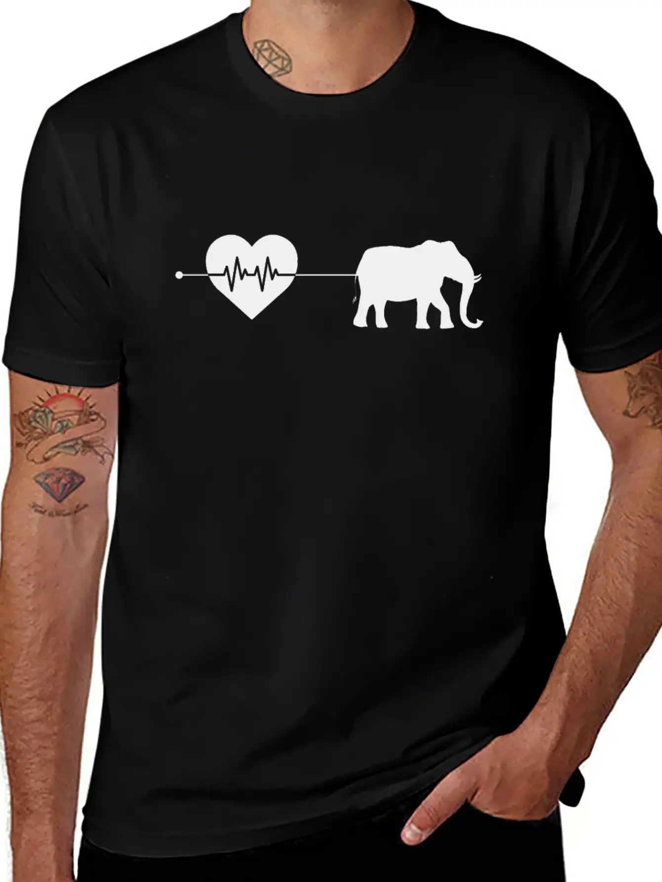 Elephant Heartbeat Breathable Soft Cotton T-Shirt – Timeless Casual Look