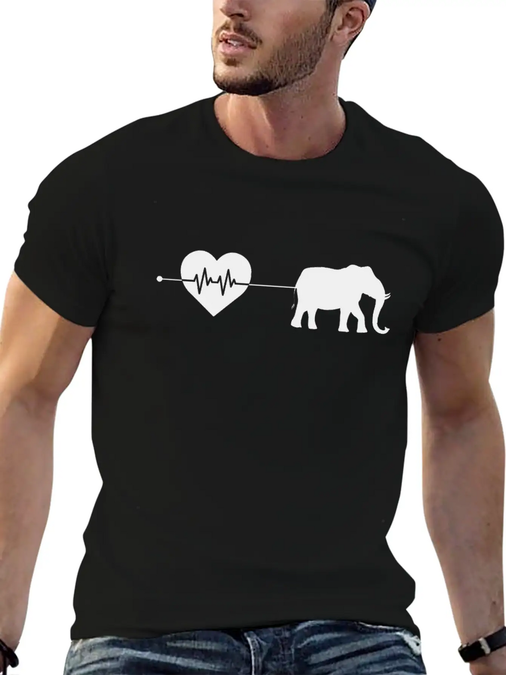 Elephant Heartbeat Breathable Soft Cotton T-Shirt – Timeless Casual Look