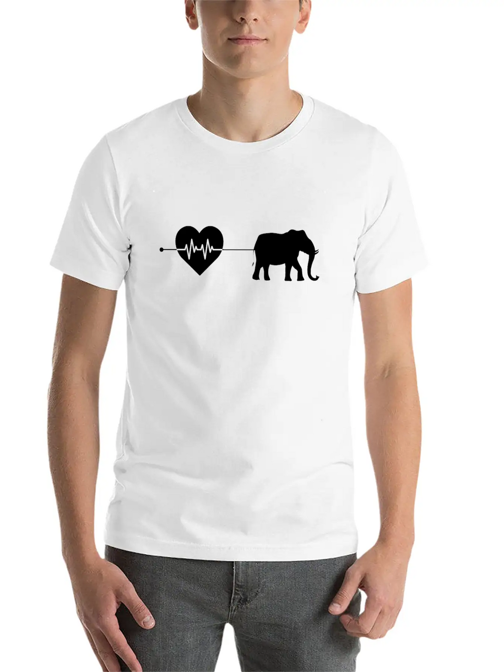 Elephant Heartbeat Breathable Soft Cotton T-Shirt – Timeless Casual Look