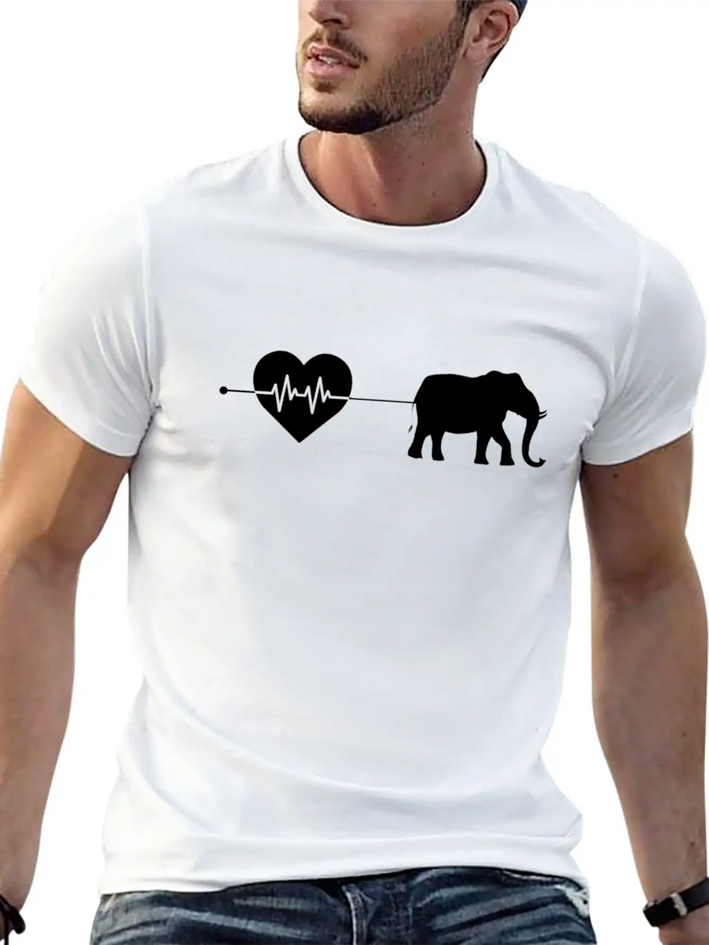 Elephant Heartbeat Breathable Soft Cotton T-Shirt – Timeless Casual Look