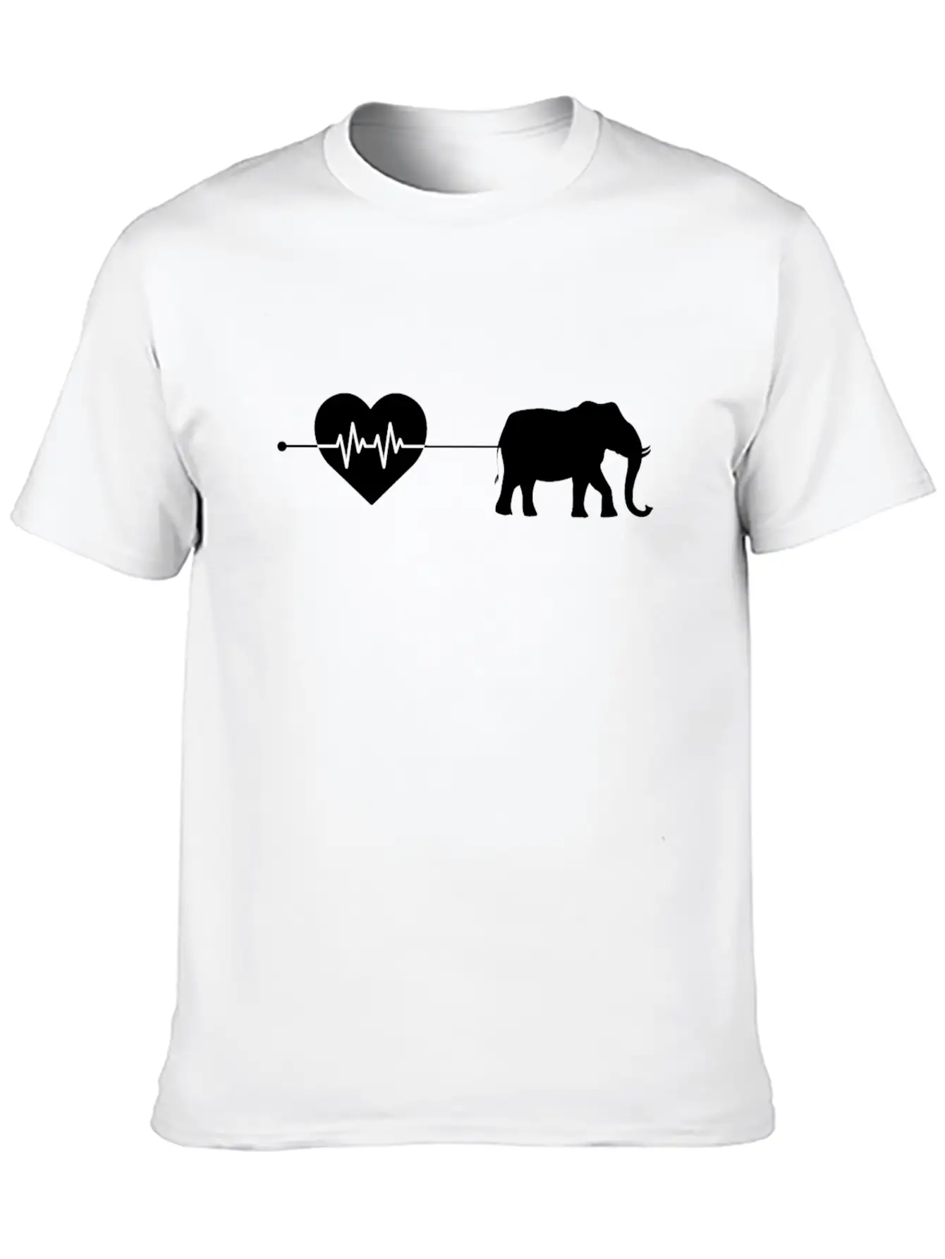 Elephant Heartbeat Breathable Soft Cotton T-Shirt – Timeless Casual Look