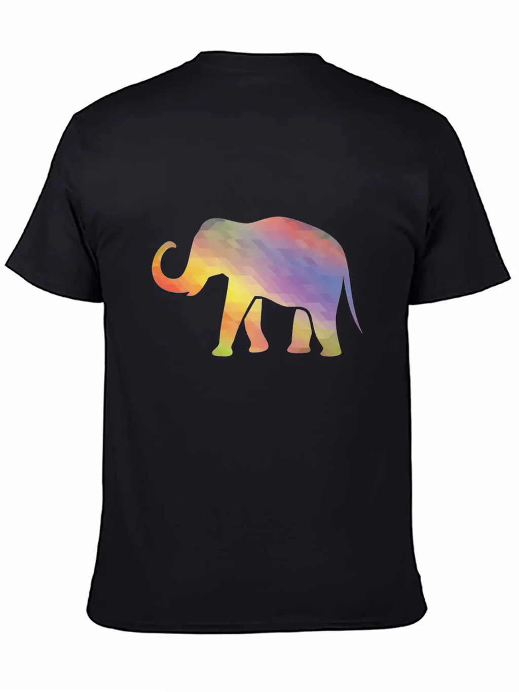 Elephant Mosaik Art Digital Computer Unisex Casual T-Shirt – Clean Design For Daily Comfort