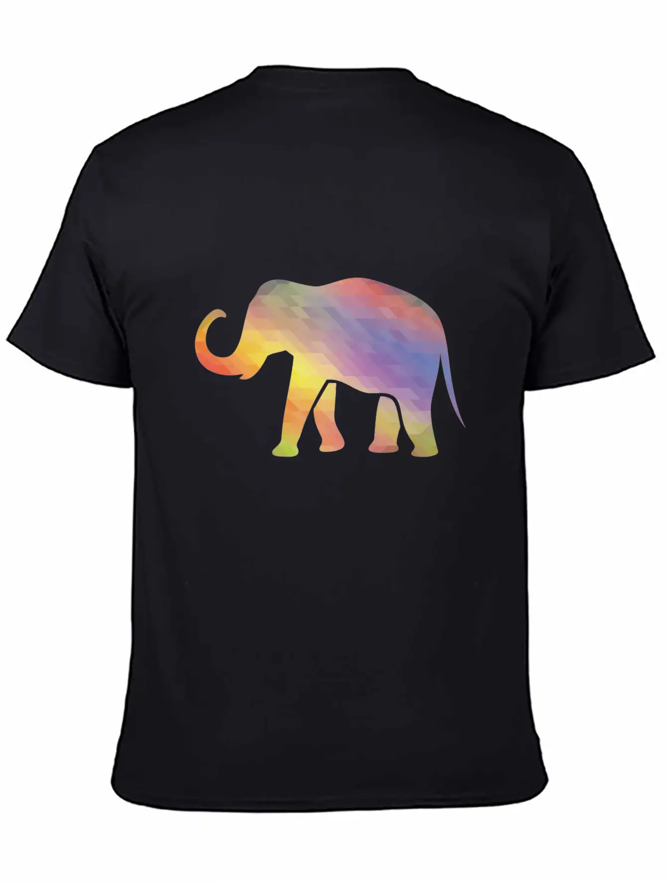 Elephant Mosaik Art Digital Computer Unisex Casual T-Shirt – Clean Design For Daily Comfort