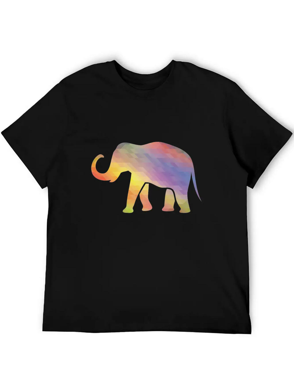 Elephant Mosaik Art Digital Computer Unisex Casual T-Shirt – Clean Design For Daily Comfort