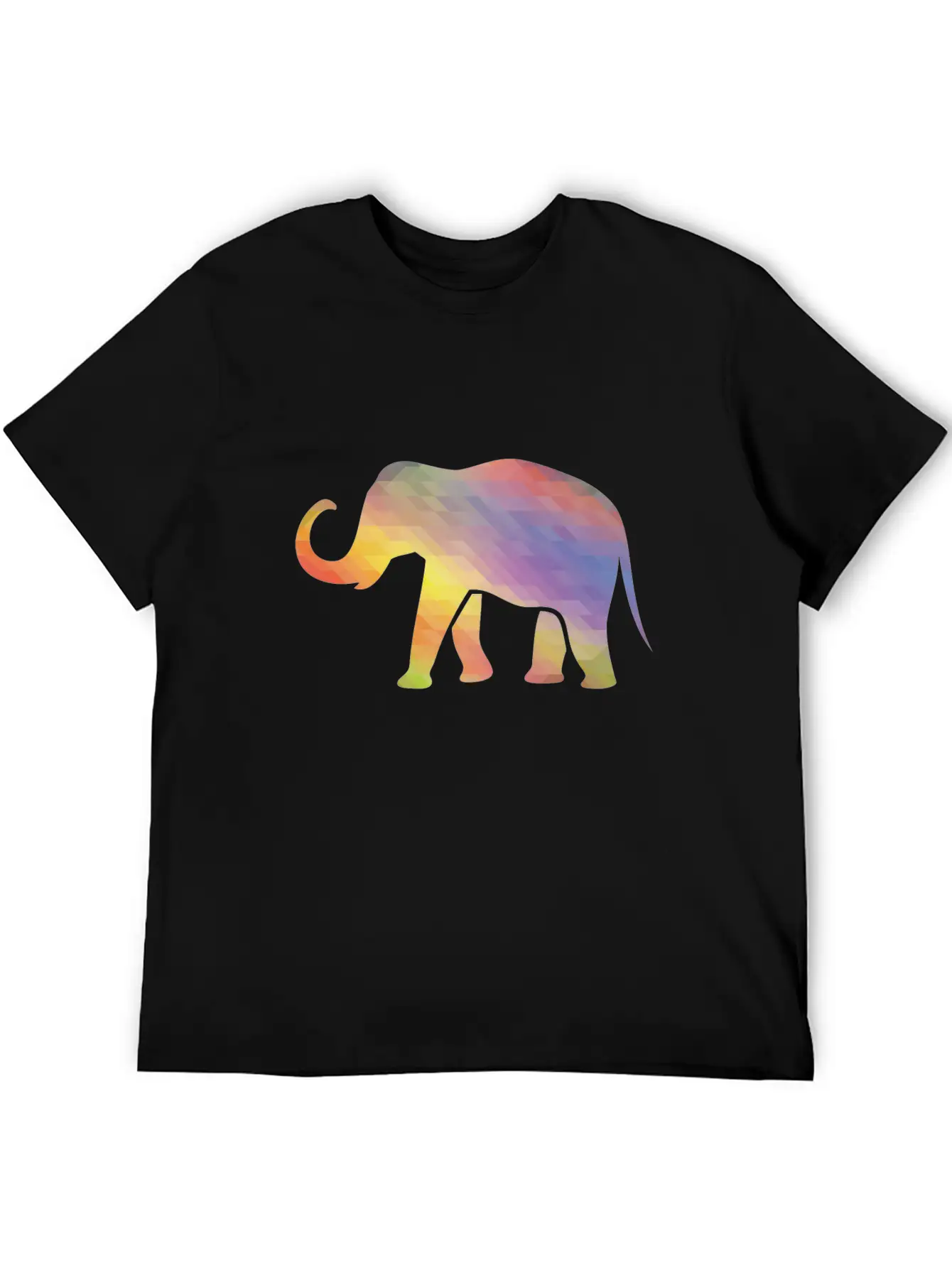 Elephant Mosaik Art Digital Computer Unisex Casual T-Shirt – Clean Design For Daily Comfort