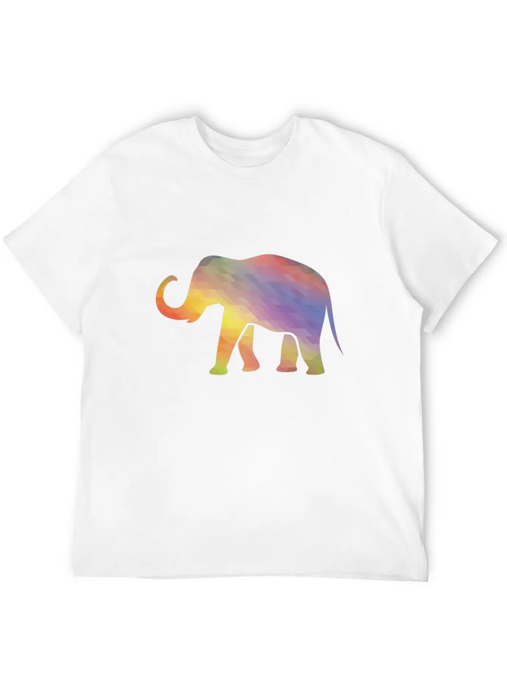 Elephant Mosaik Art Digital Computer Unisex Casual T-Shirt – Clean Design For Daily Comfort