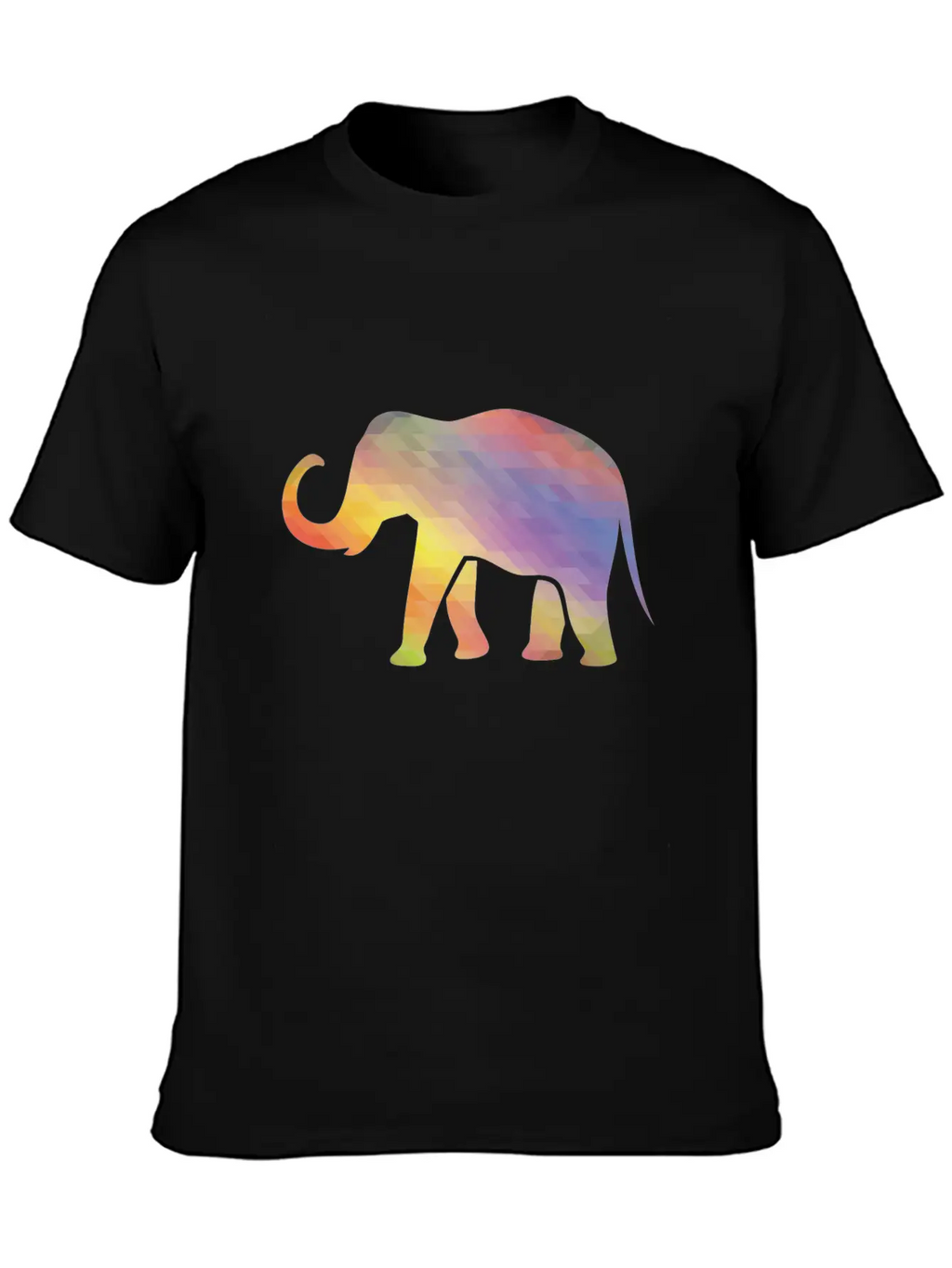 Elephant Mosaik Art Digital Computer Unisex Casual T-Shirt – Clean Design For Daily Comfort