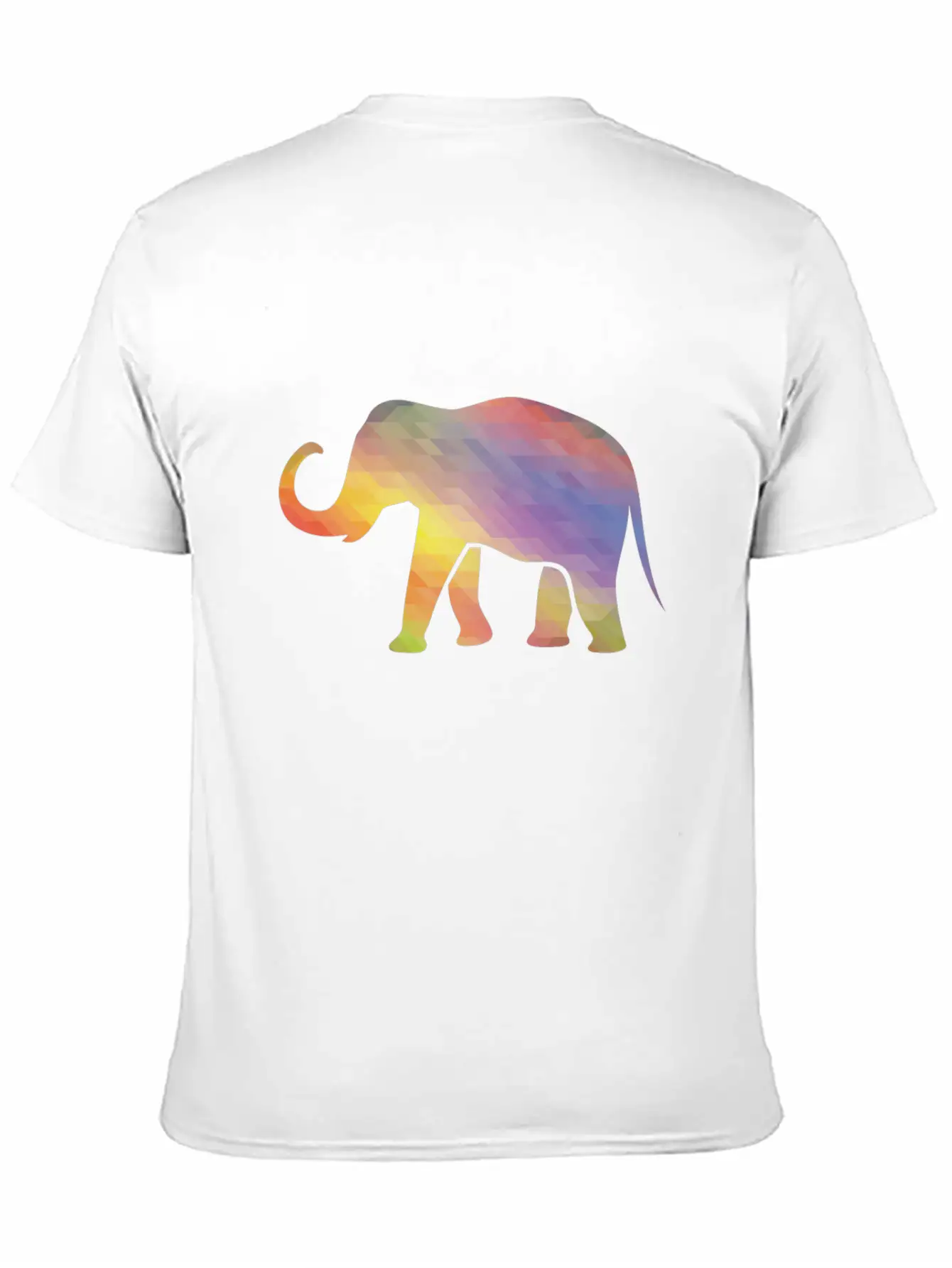 Elephant Mosaik Art Digital Computer Unisex Casual T-Shirt – Clean Design For Daily Comfort