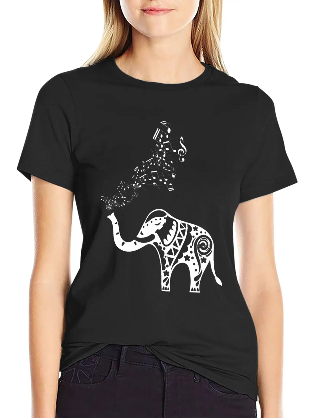 Elephant Music Notes For Musicians Unisex Casual T-Shirt – Clean Design For Daily Comfort