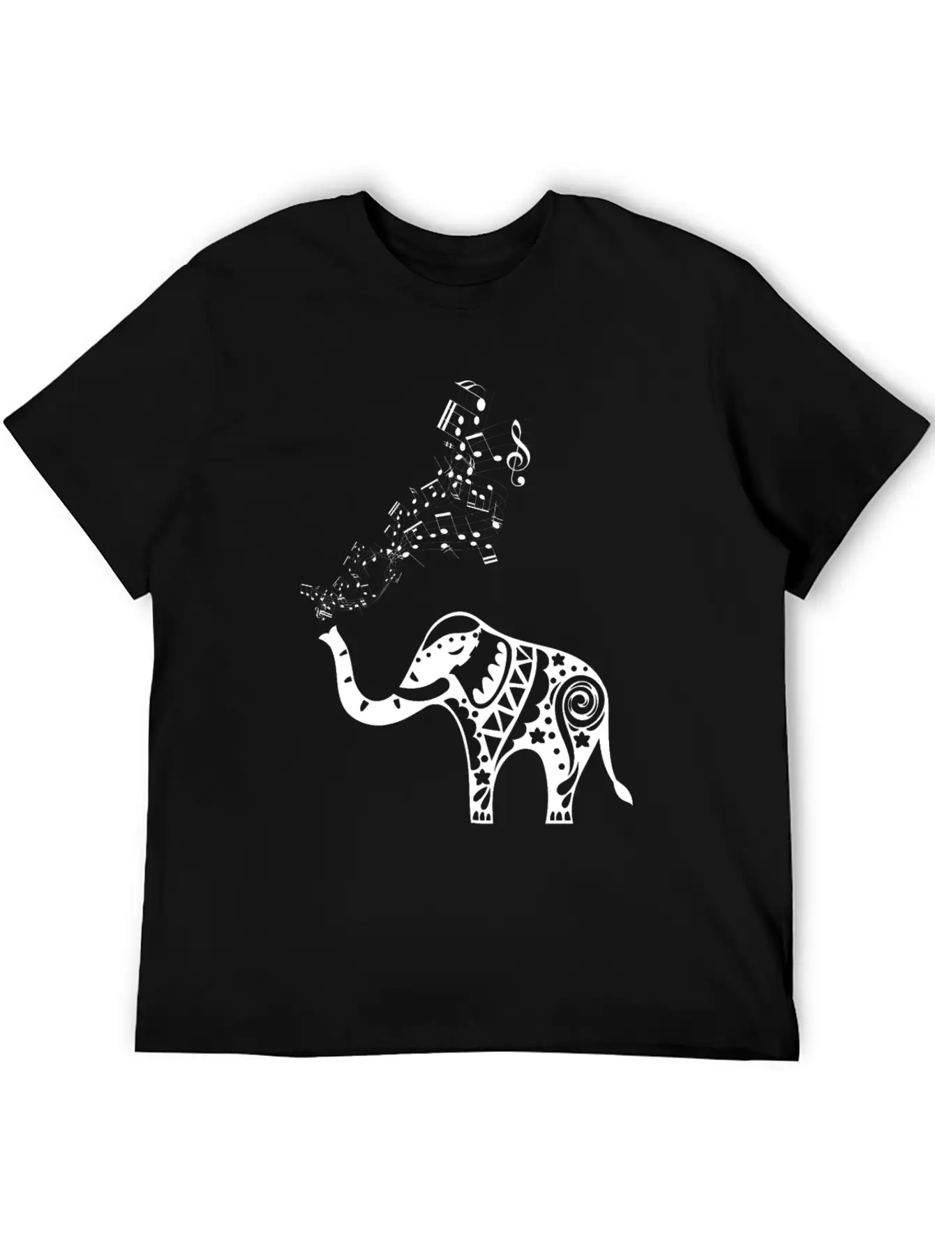 Elephant Music Notes For Musicians Unisex Casual T-Shirt – Clean Design For Daily Comfort