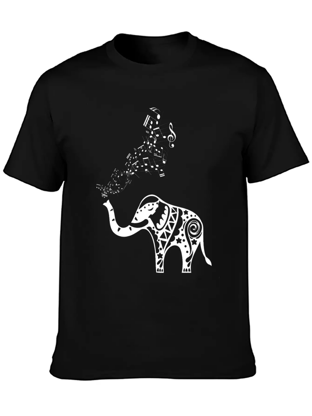 Elephant Music Notes For Musicians Unisex Casual T-Shirt – Clean Design For Daily Comfort