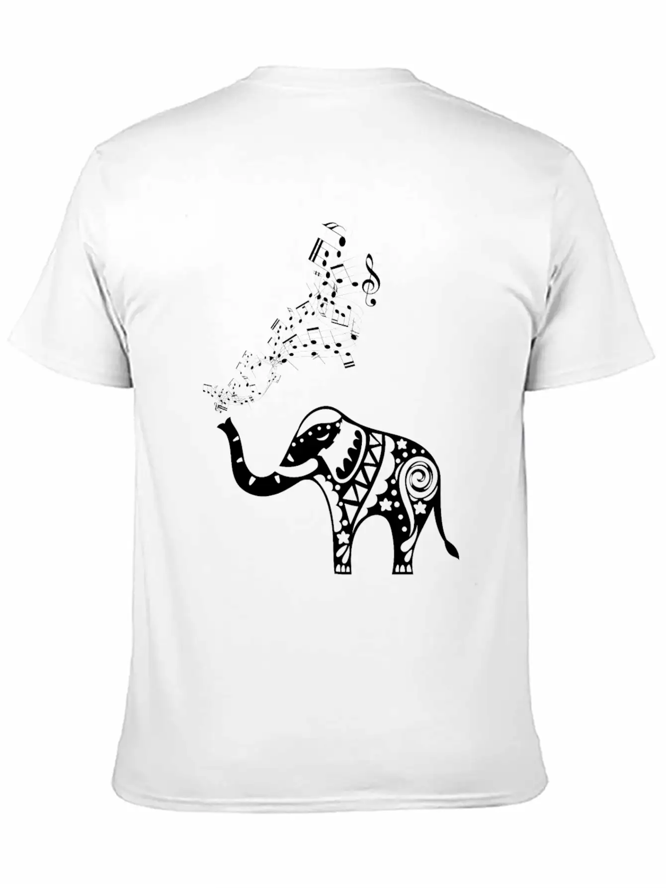 Elephant Music Notes For Musicians Unisex Casual T-Shirt – Clean Design For Daily Comfort